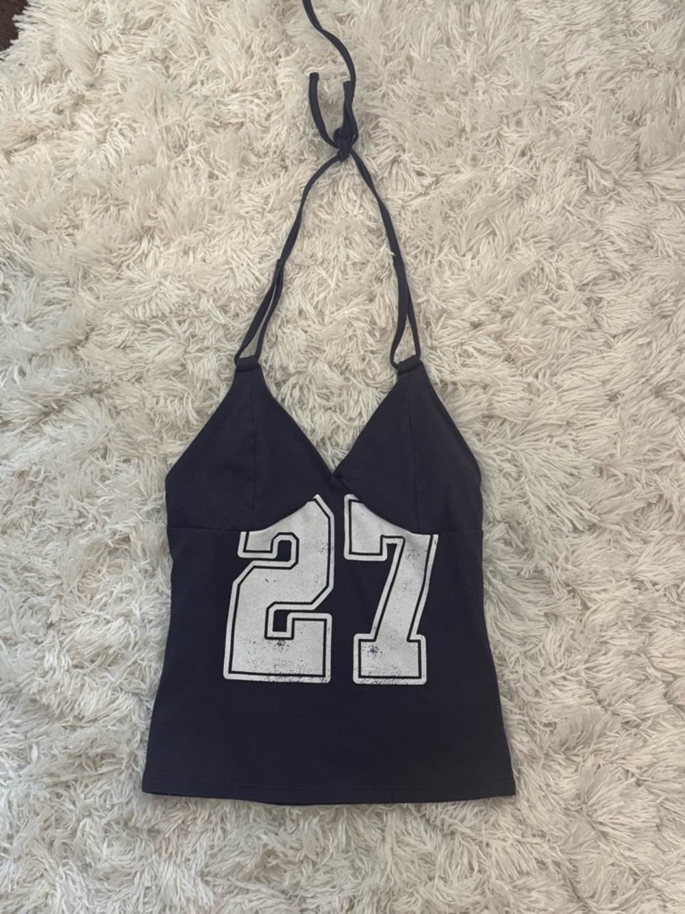 wild fable Black Halter Camisole with White '27' Graphic